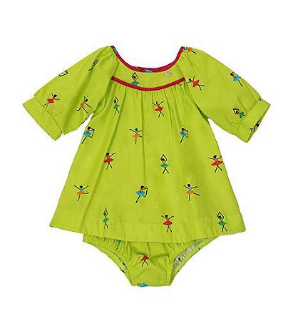 VESTIDO BEBÊ ESTAMPA BAILARINAS NEON