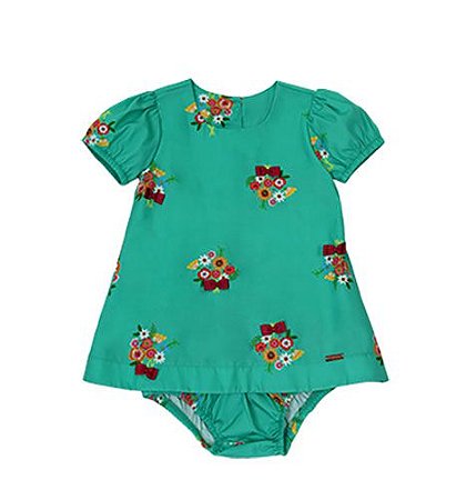 VESTIDO BEBÊ ESTAMPA BUQUÊ DA ALEGRIA