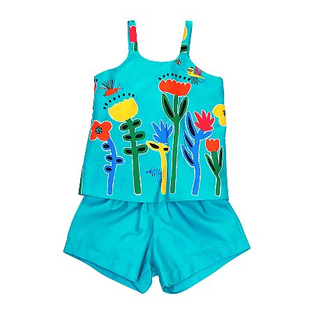 CONJUNTO ESTAMPA DANÇA DAS FLORES