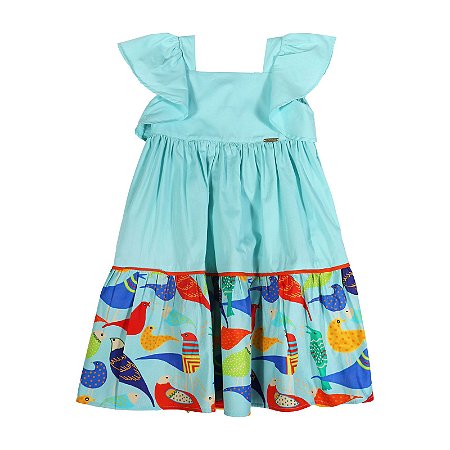 VESTIDO ESTAMPA PASSARINHO QUER CANTAR