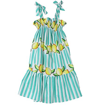 VESTIDO LIMÃO LISTRADO VERDE