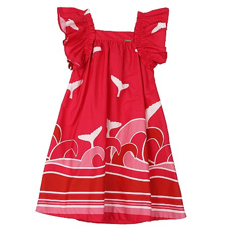 VESTIDO ESTAMPA BARRADO CALDA  DA BALEIA