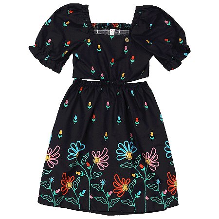 VESTIDO ESTAMPA POR QUE O JARDIM É COLORIDO?