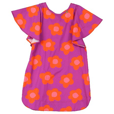 VESTIDO ESTAMPA POR QUE A FLOR TEM CINCO PÉTALAS?