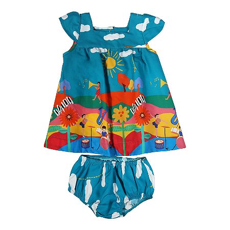 VESTIDO BEBÊ ESTAMPA AIOLÉ
