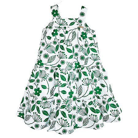 VESTIDO ESTAMPA FLORES BORDADAS