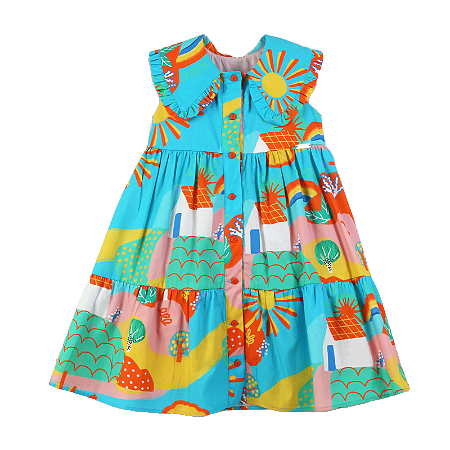 VESTIDO ESTAMPA VIVA O VERDE AZUL