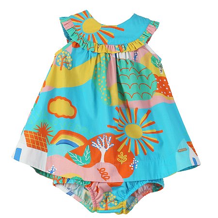 VESTIDO ESTAMPA VIVA O VERDE AZUL