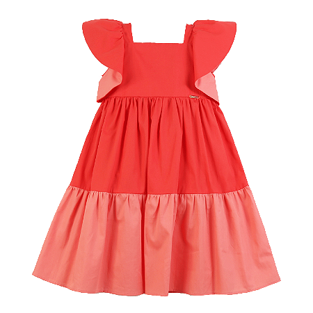 VESTIDO LISO CORAL