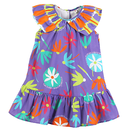 VESTIDO ESTAMPA O FUTURO É DA COR QUE A GENTE PINTA