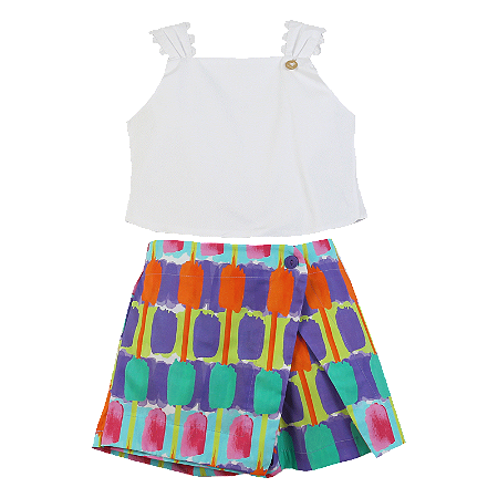 CONJUNTO ESTAMPA PINCELADA MULTICORES