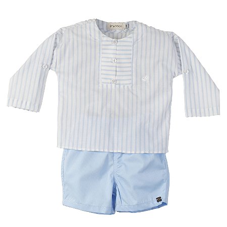 CONJUNTO LISTRAS AZUL E BRANCO