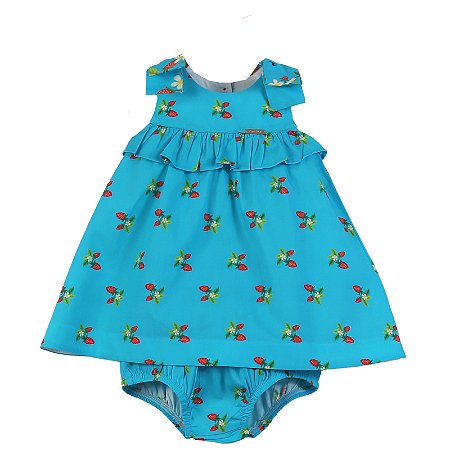 VESTIDO ESTAMPA MORANGO COMPOSÊ