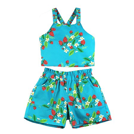 CONJUNTO ESTAMPA MORANGO AZUL