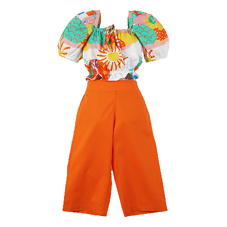CONJUNTO ESTAMPA VIVA O VERDE/BRANCO