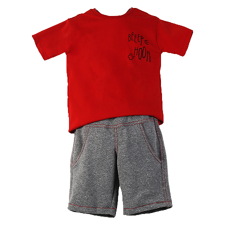 CONJUNTO VERMELHO E MESCLA CINZA