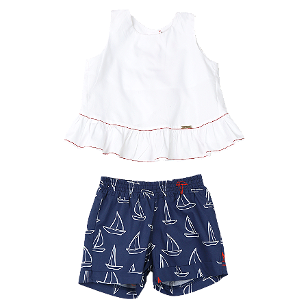 CONJUNTO BARQUINHO FUNDO MARINHO
