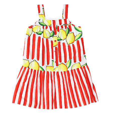 VESTIDO LIMÃO LISTRADO VERMELHO