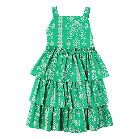 VESTIDO ESTAMPA BORDADO PONTO CRUZ
