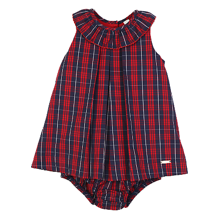 VESTIDO XADREZ MORZAT MARINHO
