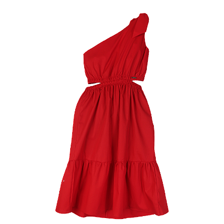VESTIDO VERMELHO LISO