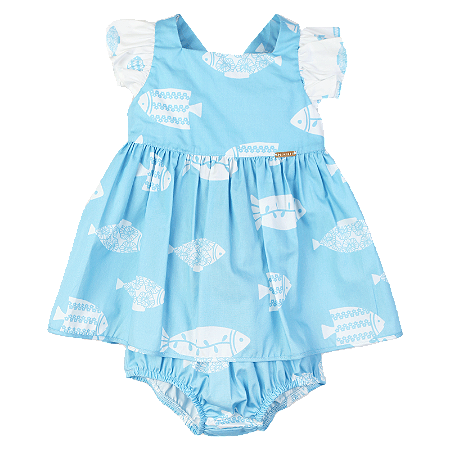 VESTIDO ESTAMPA PEIXES FLORIDOS