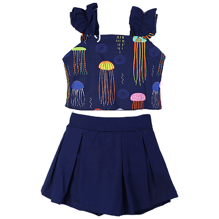 CONJUNTO ESTAMPA ÁGUA VIVA