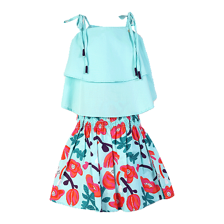 CONJUNTO ESTAMPA FLORES DA ILHA