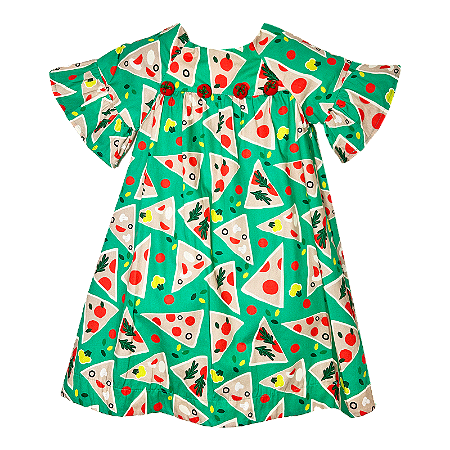 VESTIDO ESTAMPA FESTA DA PIZZA VERDE