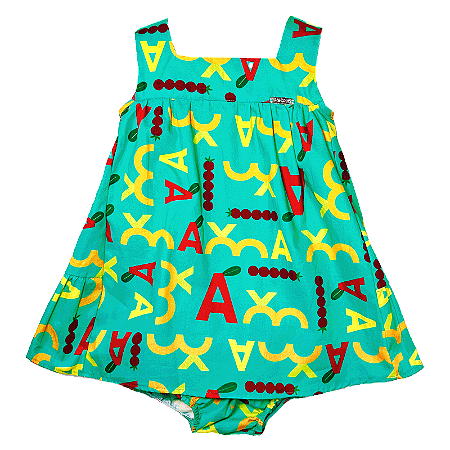 VESTIDO ESTAMPA MAMMA MIA TURQUESA