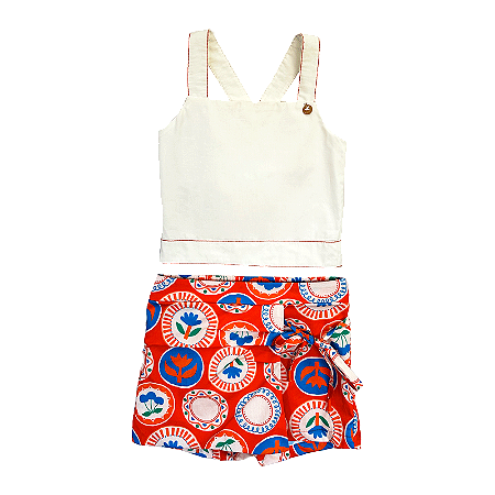 CONJUNTO ESTAMPA PRATOS PINTADOS LARANJA