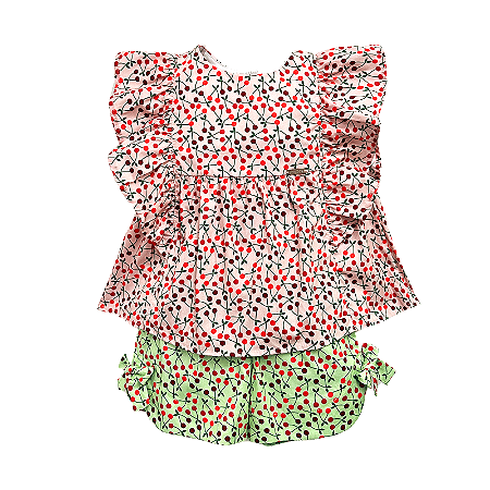 CONJUNTO ESTAMPA CEREJINHA ROSA