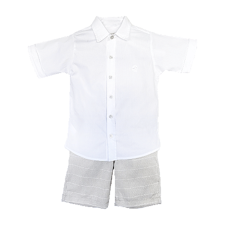 CONJUNTO BRANCO E BEGE LISTRAS
