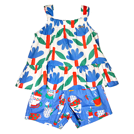 CONJUNTO ESTAMPA FLORES PINTADAS OFF