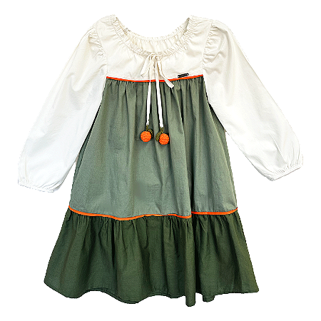 VESTIDO VERDE E OFF