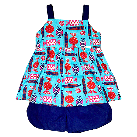 CONJUNTO ESTAMPA BALINHAS DE CHOCOLATE