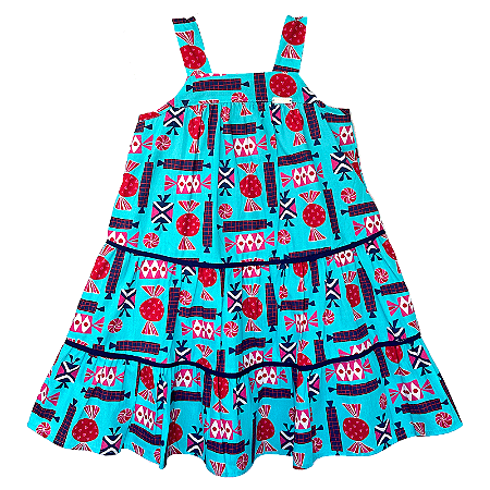 VESTIDO ESTAMPA BALINHAS DE CHOCOLATE