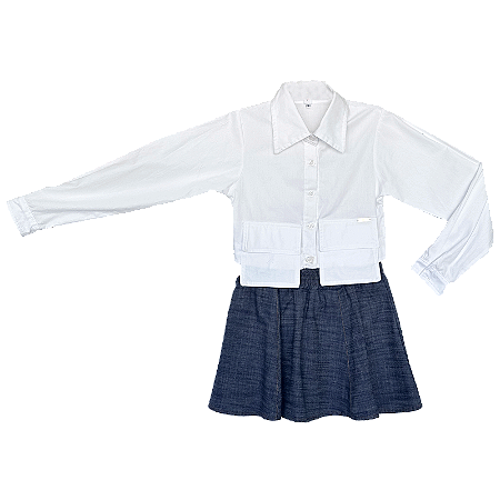 CONJUNTO BRANCO E AZUL