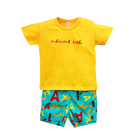 CONJUNTO ESTAMPA MAMMA MIA TURQUESA