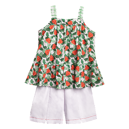 CONJUNTO ESTAMPA PINTURA CANTEIRO DE MORANGO