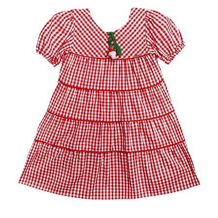 VESTIDO ESTAMPA XADREZ VERMELHO