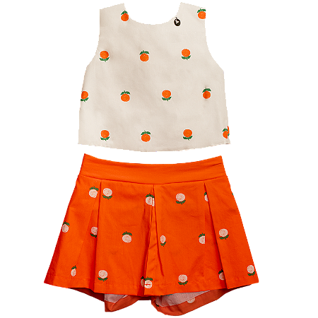 CONJUNTO ESTAMPA LARANJINHA
