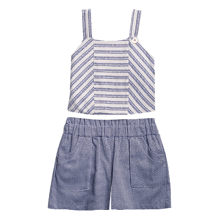 CONJUNTO JAIPUR LISTRADO AZUL
