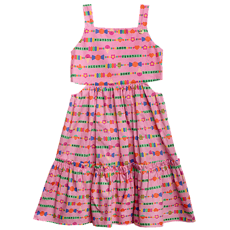 VESTIDO ESTAMPA PULSEIRINHAS DIVERTIDAS