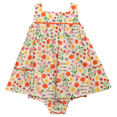 VESTIDO ESTAMPA DO CORAÇÃO PARA AS MÃOS MINI