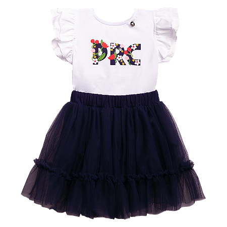 CONJUNTO LISO BRANCO E MARINHO