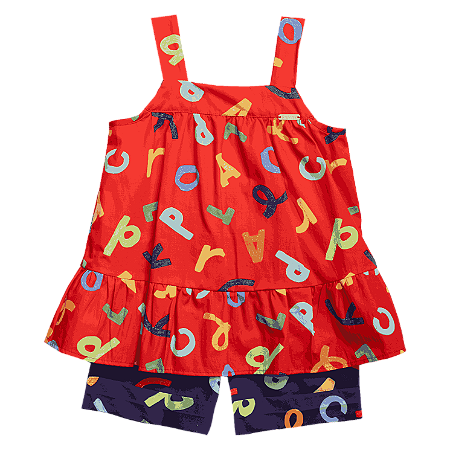 CONJUNTO BRINCANDO COM AS LETRAS VERMELHO E AZUL