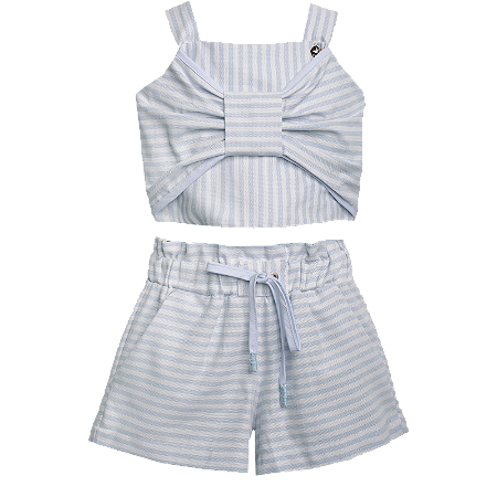 CONJUNTO ESTAMPA LISTRAS AZUL