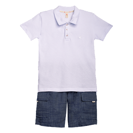 CONJUNTO LISO BRANCO E AZUL