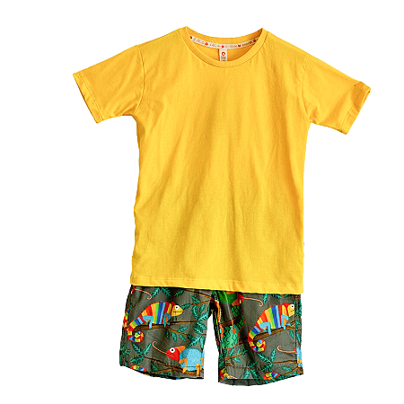 CONJUNTO ESTAMPA CAMALEÃO VERDE MUSGO